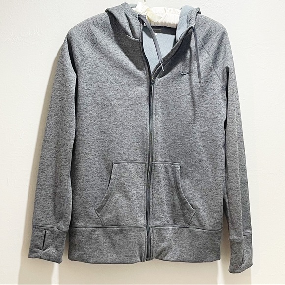 NIKE THERMA FIT ALL TIME HOODIE Gray Full Zip
